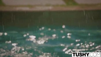 Cute blonde teen toys her cunt and swallows fat dick