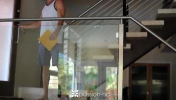 Huge hooters stepmom teaches teen how to satisfy cock